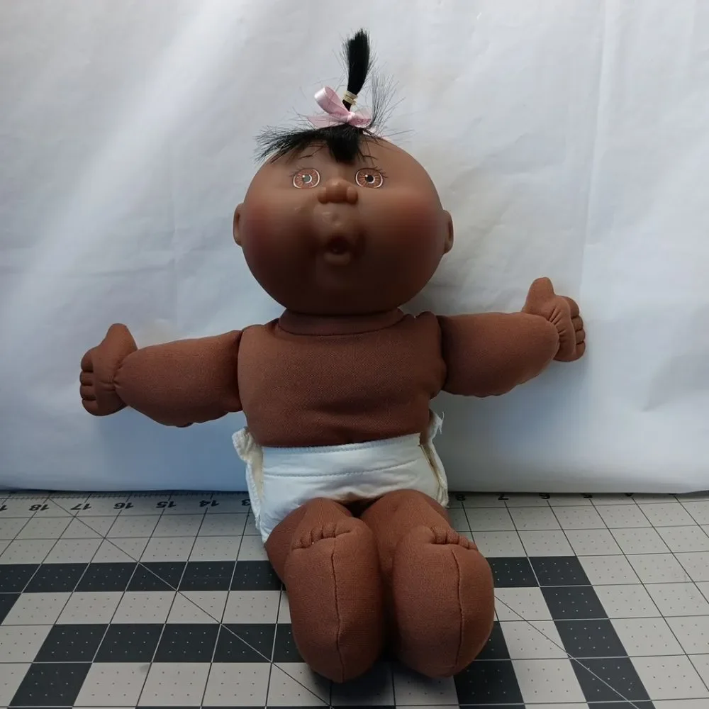 Mattel First Edition Brown Skin Baby Doll Soft Body Straight Hair Vintage